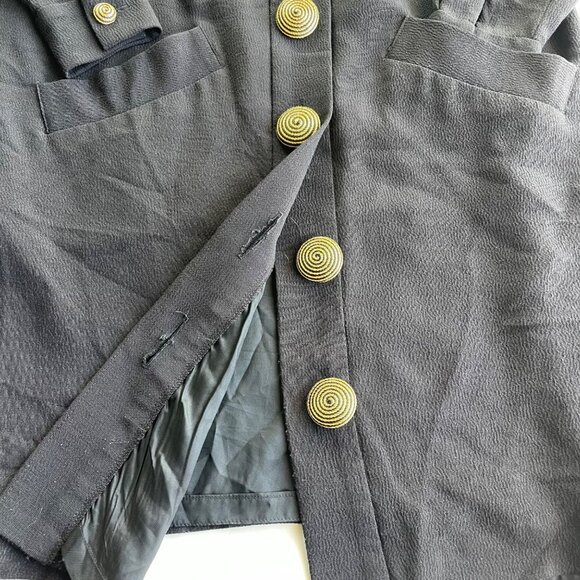 Vintage Chetta B Neiman Marcus Black‎ Button-Down Dress 80's Mature Classic Chic - Picture 10 of 12